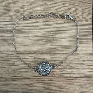 Silver Chain Bracelet with Crystal Accents